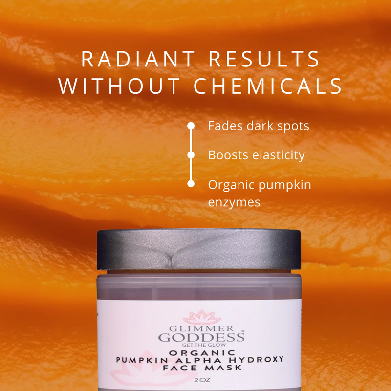 Glimmer Goddess® Organic Skin Care Organic Pumpkin AHA Face Mask – Exfoliating Treatment for Wrinkles & Glow Masks & Peels