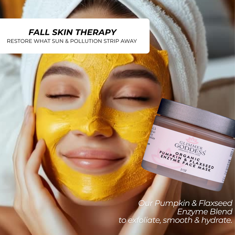 Glimmer Goddess® Organic Skin Care Organic Pumpkin Flaxseed Enzyme Face Mask – Brightening & Tightening Mask for Glowing Skin Masks & Peels
