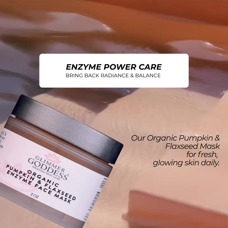Glimmer Goddess® Organic Skin Care Organic Pumpkin Flaxseed Enzyme Face Mask – Brightening & Tightening Mask for Glowing Skin Masks & Peels