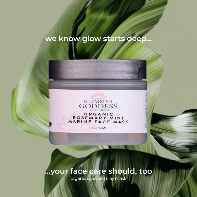 Glimmer Goddess® Organic Skin Care Organic Rosemary Mint Algae Face Mask for Acne & Rosacea Masks & Peels