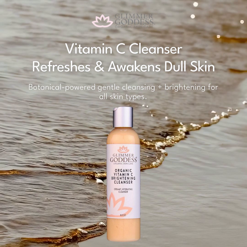 Glimmer Goddess® Organic Skin Care Organic Vitamin C Brightening Cleanser – Gentle Face Wash Cleansers & Scrubs