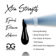 GladGirl Xtra Strength Eyelash Extension Adhesive Glue & Remover