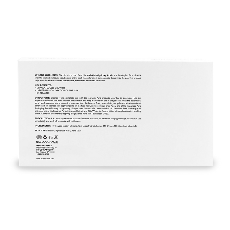 Bio Jouvance Paris Consumer Glycolic Acid Ampoules Wholesale