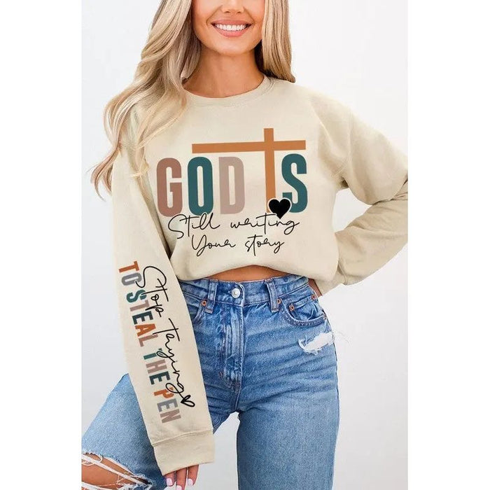 God Writing Your Story Graphic Fleece Sweatshirts