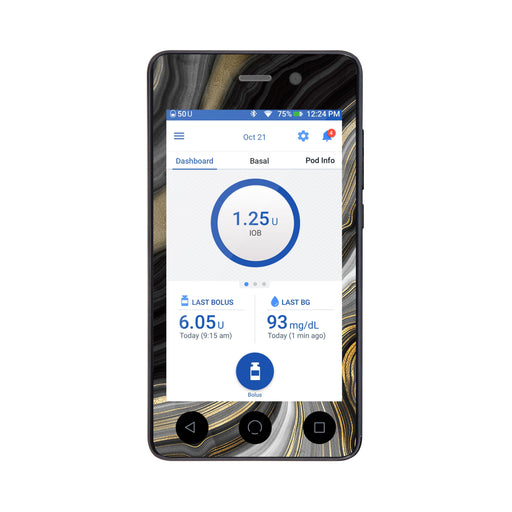 Peelz Gold Marble Sticker for Omnipod DASH® PDM – Pump Peelz Peelz/Stickers