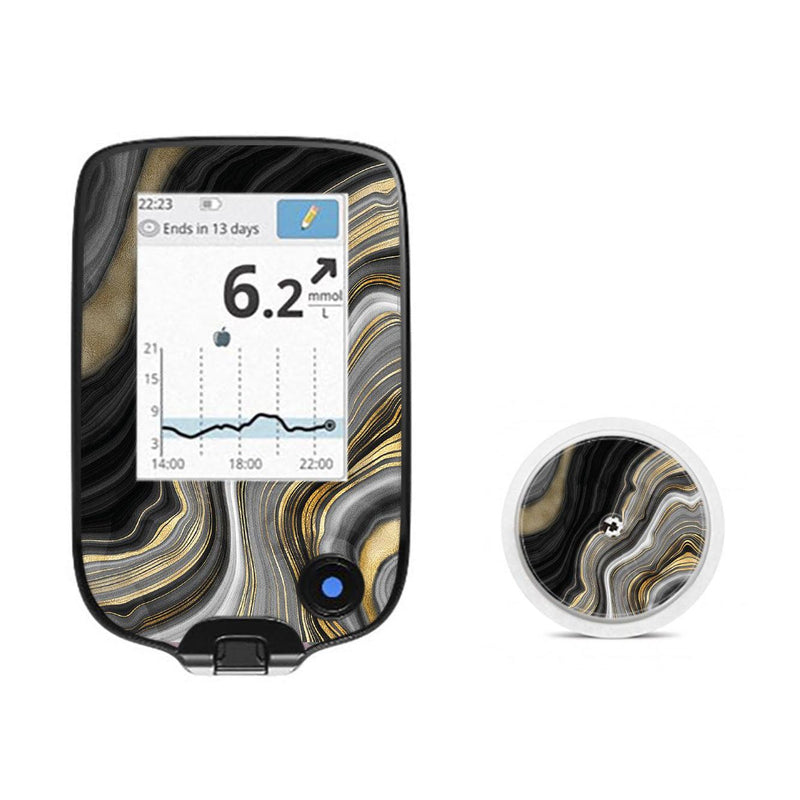 Peelz Gold Marble for Freestyle Libre 2 Peelz/Stickers