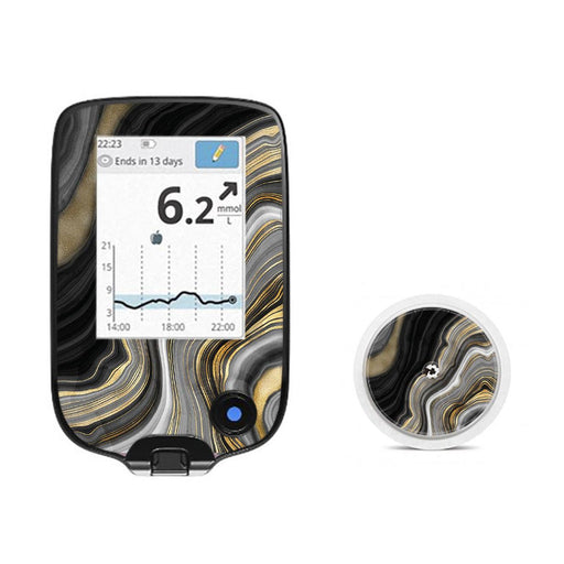 Peelz Gold Marble for Freestyle Libre 2 Peelz/Stickers
