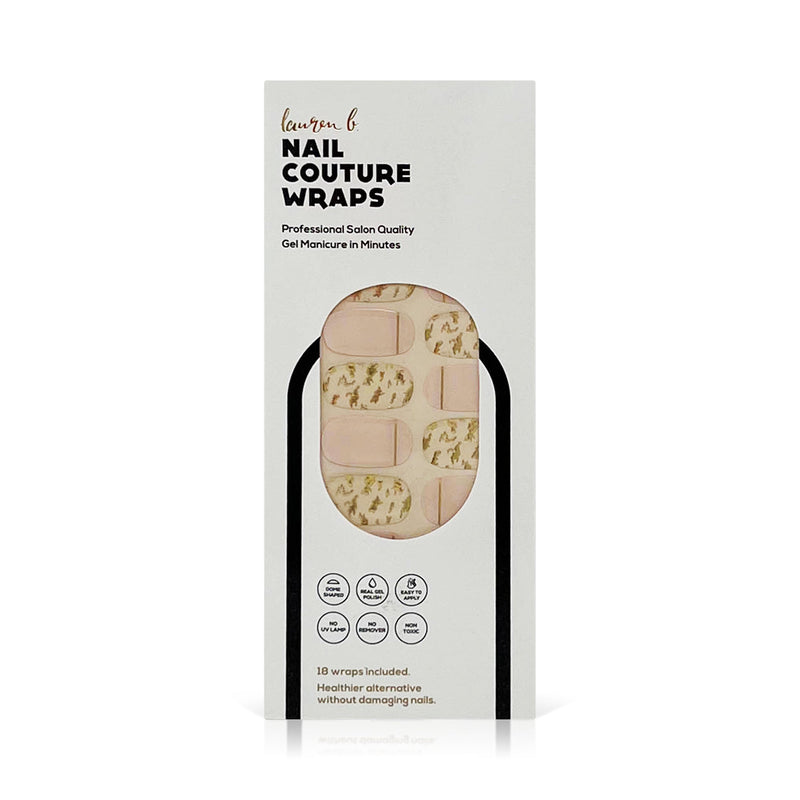 laurenbbeauty Gold Leaf & Blush Gel Nail Wrap Easy Non-Toxic No Dry Time Nail Art Kits & Accessories