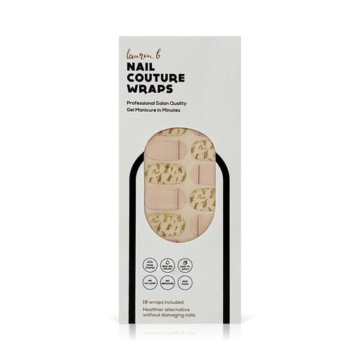 laurenbbeauty Gold Leaf & Blush Gel Nail Wrap Easy Non-Toxic No Dry Time Nail Art Kits & Accessories