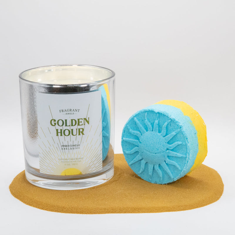 Fragrant Jewels Golden Hour - Candle and Bath Bomb Set Bundle (Candle & Bath Bomb)