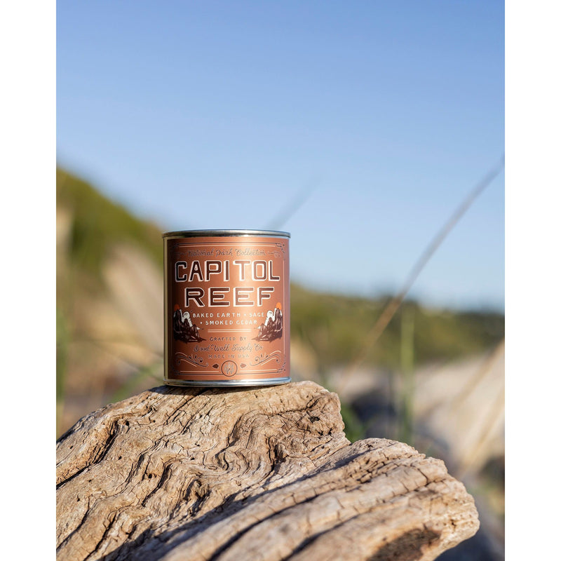 Good & Well Supply Co Capitol Reef National Park Candle Candles Light Steel Blue Half Pint / 8oz / Cotton Wick,Half Pint / 8oz / Wood Wick,Pint / 14oz / Cotton Wick,Pint / 14oz / Wood Wick
