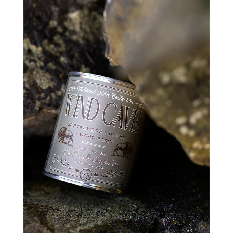 Good & Well Supply Co Wind Cave National Park Candle Candles Black Half Pint / 8oz / Cotton Wick,Pint / 14oz / Cotton Wick
