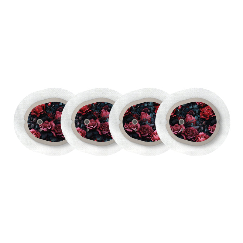 Peelz Gothic Roses Designed for the DEXCOM G7 and Stelo Transmitter Peelz/Stickers