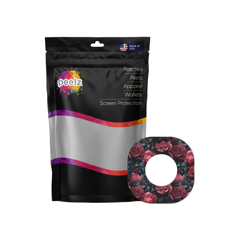 Peelz Gothic Roses Dexcom G7 and Stelo Patch Tape - Pump Peelz Patch Medical Tape