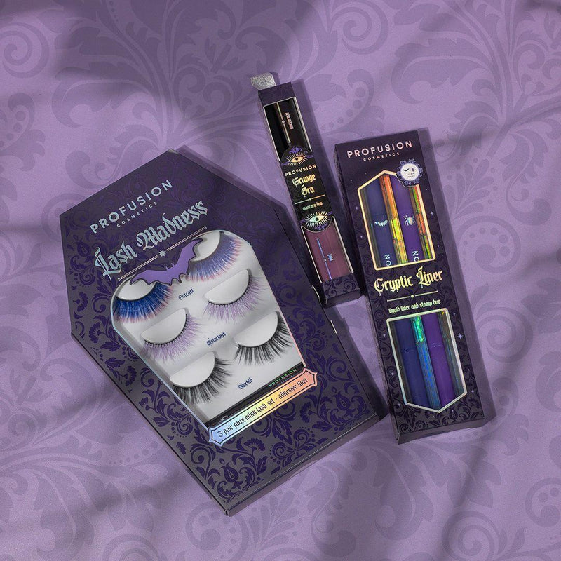 Profusion Cosmetics Lash Madness-3 Pair Faux Mink Lash Set Adhesive Eye