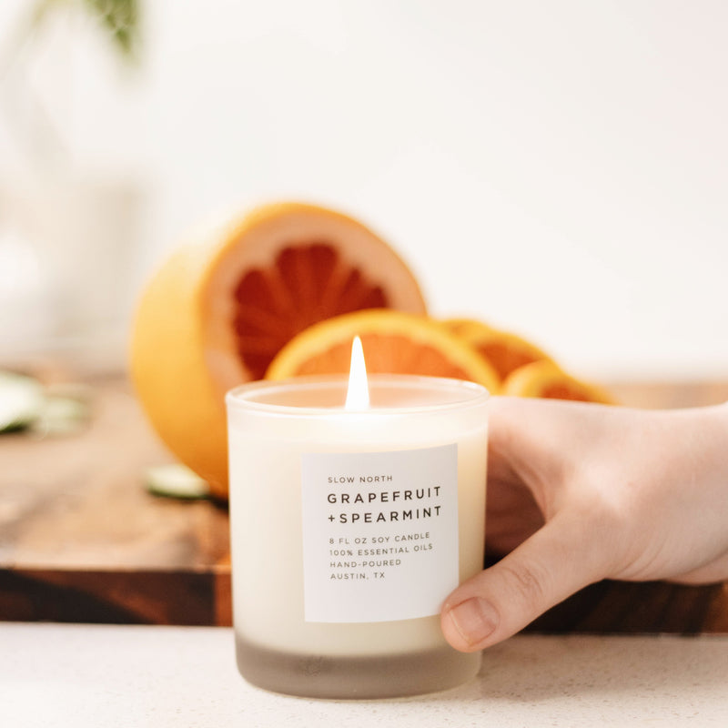 Slow North Grapefruit + Spearmint - Signature Candle Frosted Candles