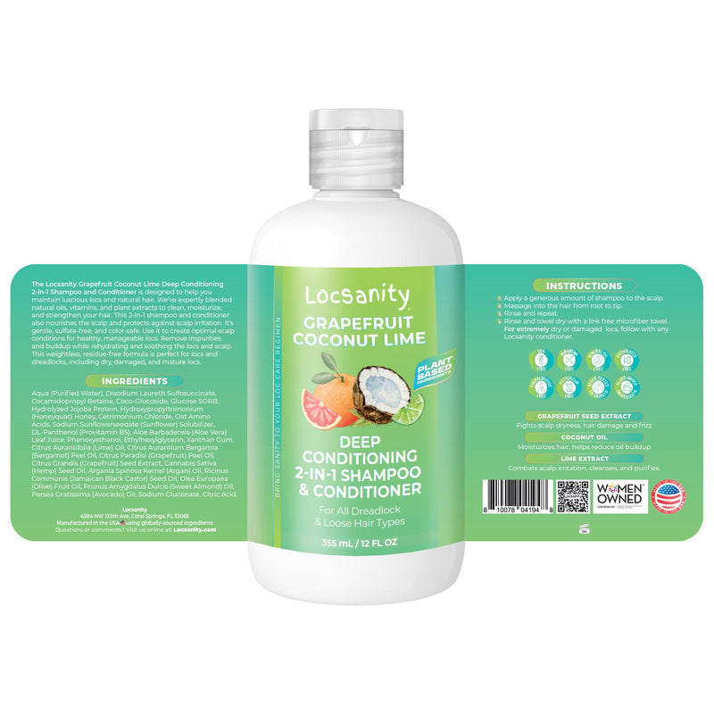 Locsanity Grapefruit Coconut Lime Moisturizing and Nourishing Shampoo Shampoo & Conditioning