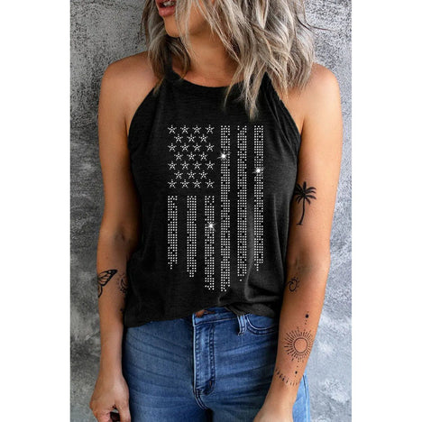 Graphic Grecian Neck Tank