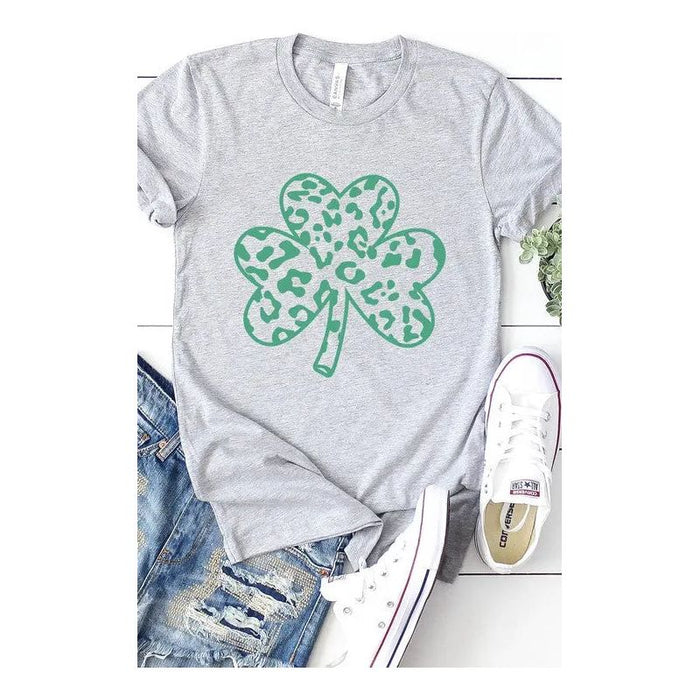 Green Leopard Clover Graphic Tee