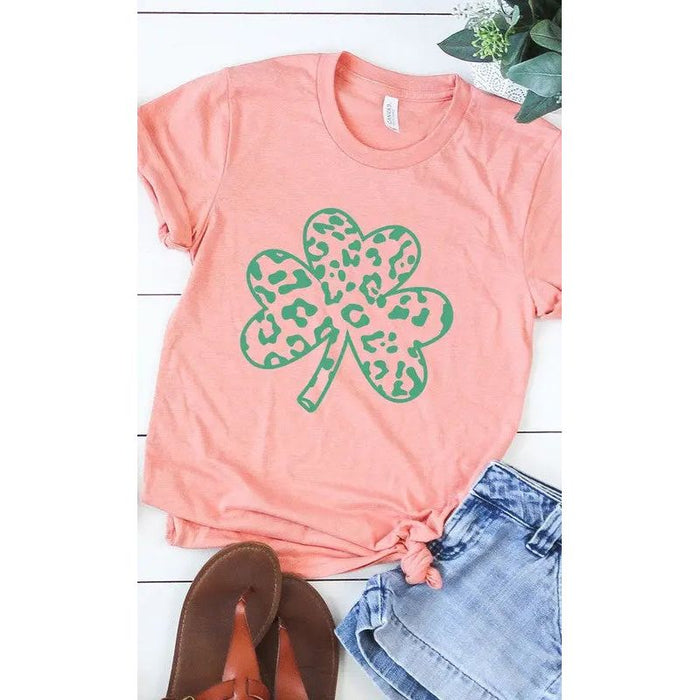 Green Leopard Clover Graphic Tee