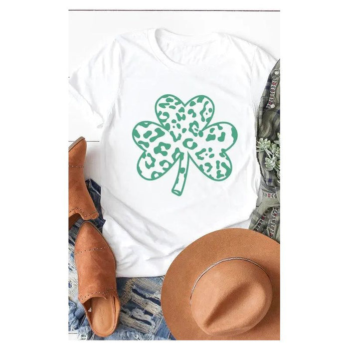 Green Leopard Clover Graphic Tee