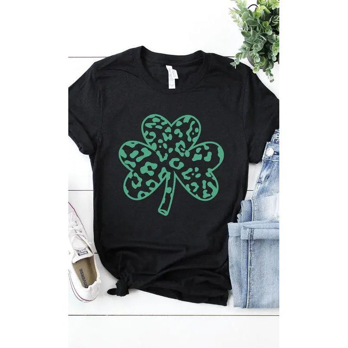 Green Leopard Clover Graphic Tee