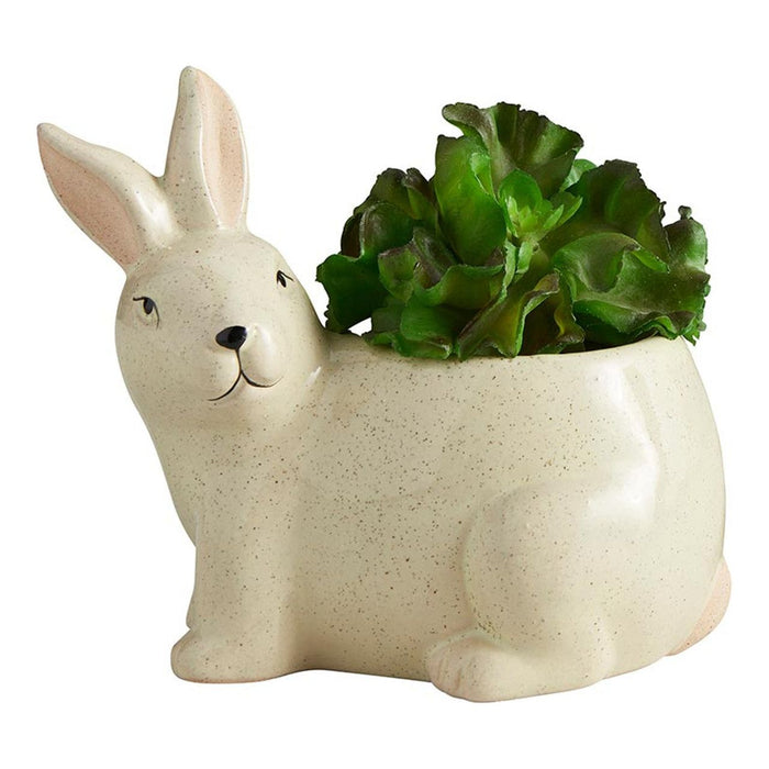 The Bullish Storegreen Rabbit Ceramic Planter | Cute Forest Bunny Shaped Succulents Flower Pot | 3" X 5"