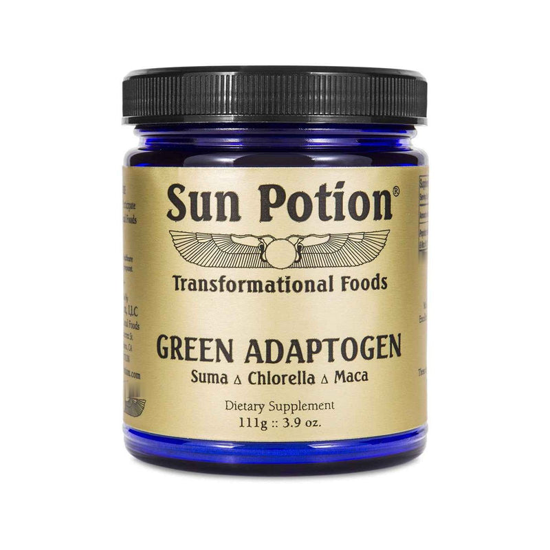 Sun Potion Green Adaptogen (Suma, Maca, Chlorella Blend) Adaptogen Wheat 111g Jar