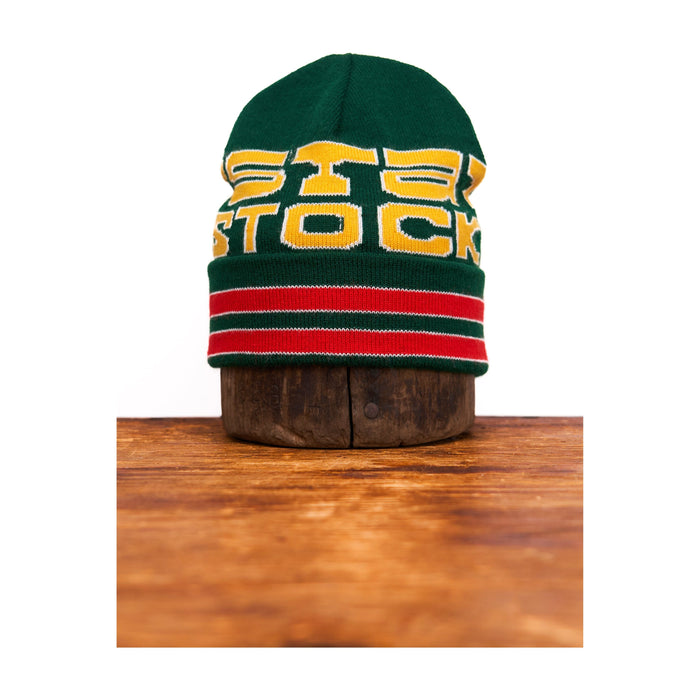 Upstate Stock New Jacquard Embroidered Beanie -  Green Acorn