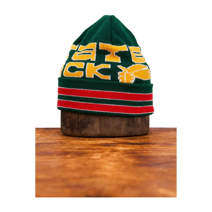 Upstate Stock New Jacquard Embroidered Beanie -  Green Acorn