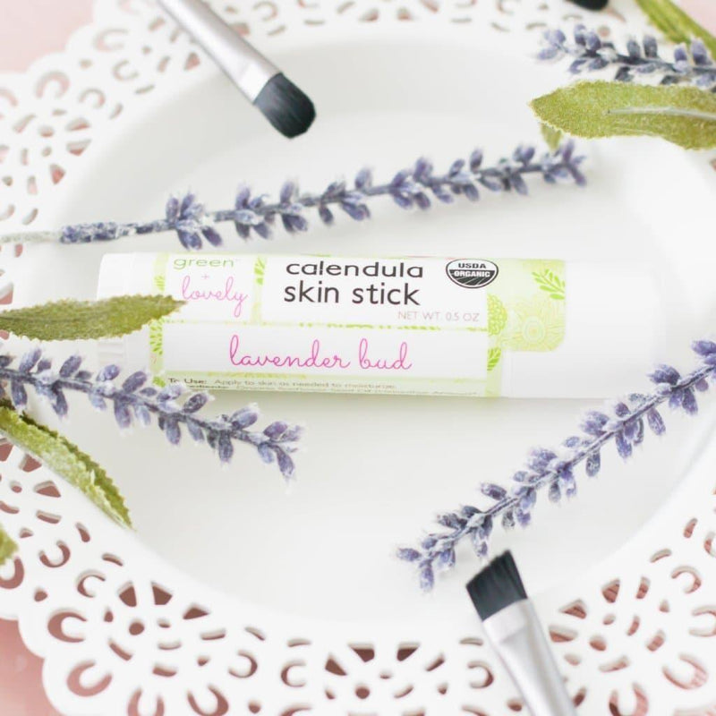 Green + Lovely Lavender Bud Skin Stick - Organic Lotion Stick - Travel Size