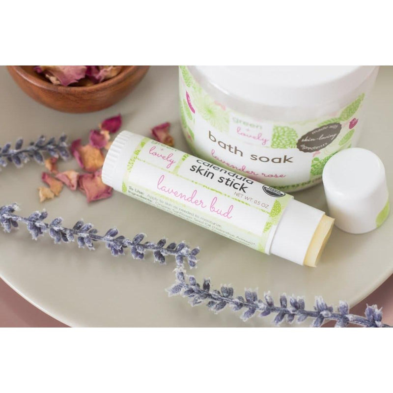Green + Lovely Lavender Bud Skin Stick - Organic Lotion Stick - Travel Size