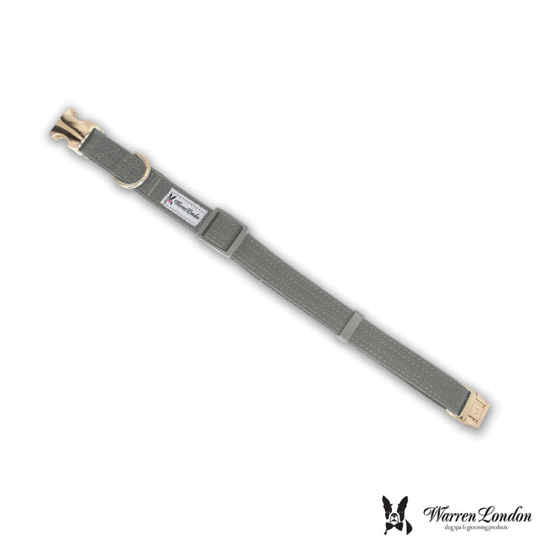 Warren London Fabric Dog Collar - Grey Leashes, Collars & Accessories