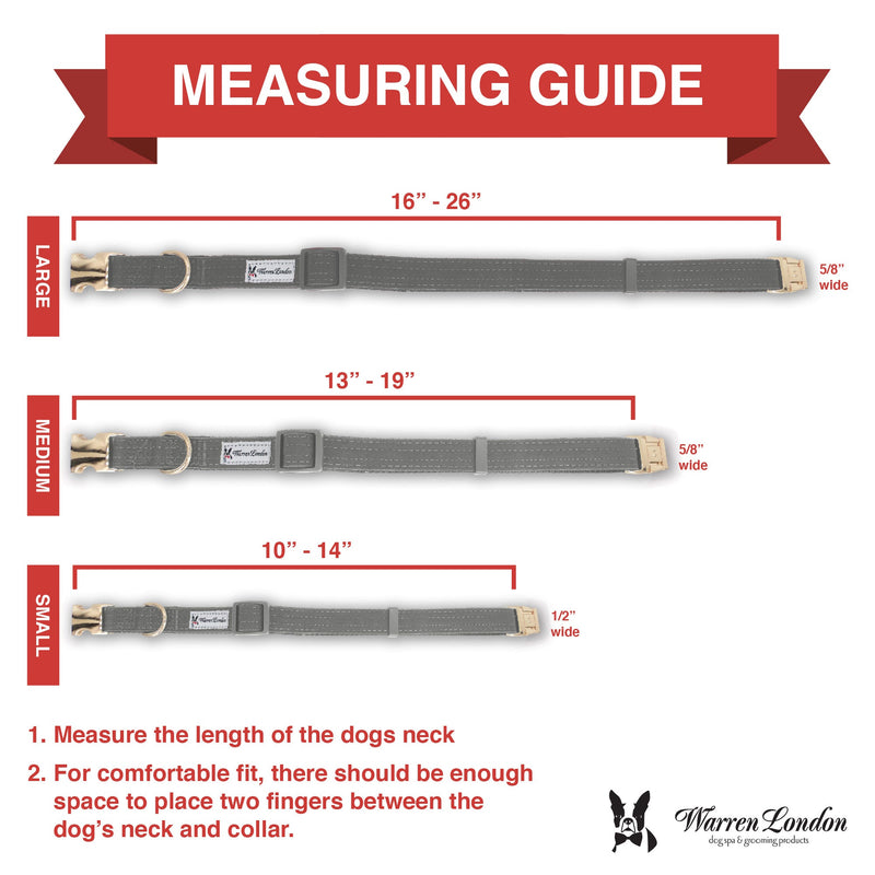 Warren London Fabric Dog Collar - Grey Leashes, Collars & Accessories