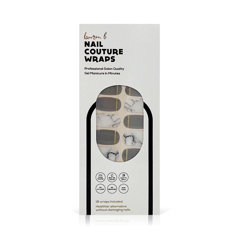 laurenbbeauty Grey & Gold Marble Gel Nail Wrap Nail Art Kits & Accessories