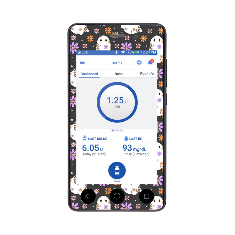 Peelz Groovy Ghosts Sticker for Omnipod DASH® PDM – Pump Peelz Peelz/Stickers