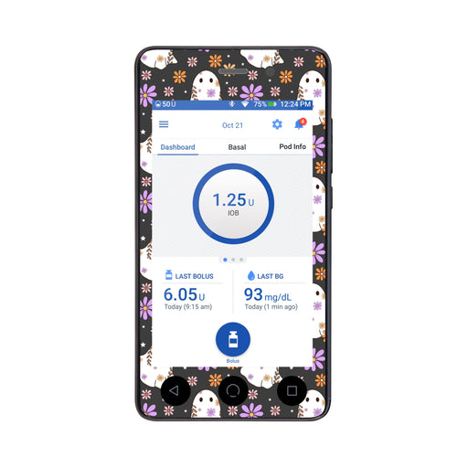 Peelz Groovy Ghosts Sticker for Omnipod DASH® PDM – Pump Peelz Peelz/Stickers