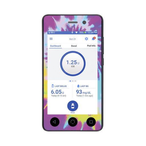 Peelz Groovy Tie-Dye Sticker for Omnipod DASH® PDM – Pump Peelz Peelz/Stickers