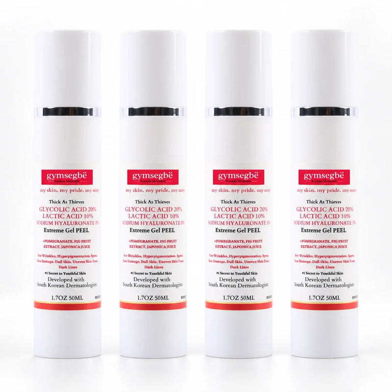 gymsegbë Thick As Thieves Pure Glycolic Acid Lactic Acid Extreme Gel Peel - 50ml Exfoliation, Dark Spots, Hyperpigmentation White Smoke 4 Bottles Save $24.97