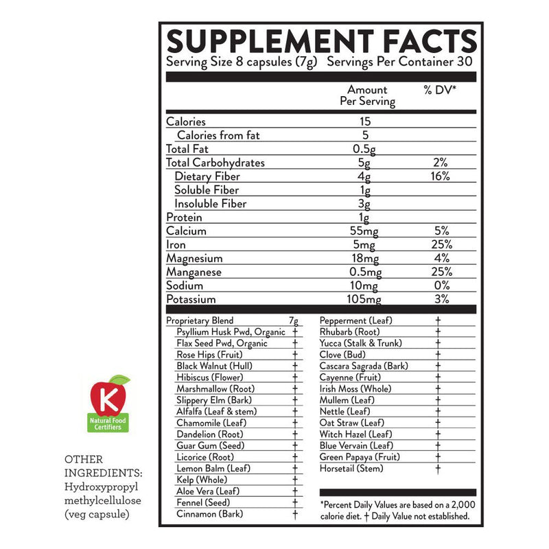 Hallelujah Diet Fiber Cleanse Capsules - Natural Colon Cleanse - (240 Count) Fiber and Detox