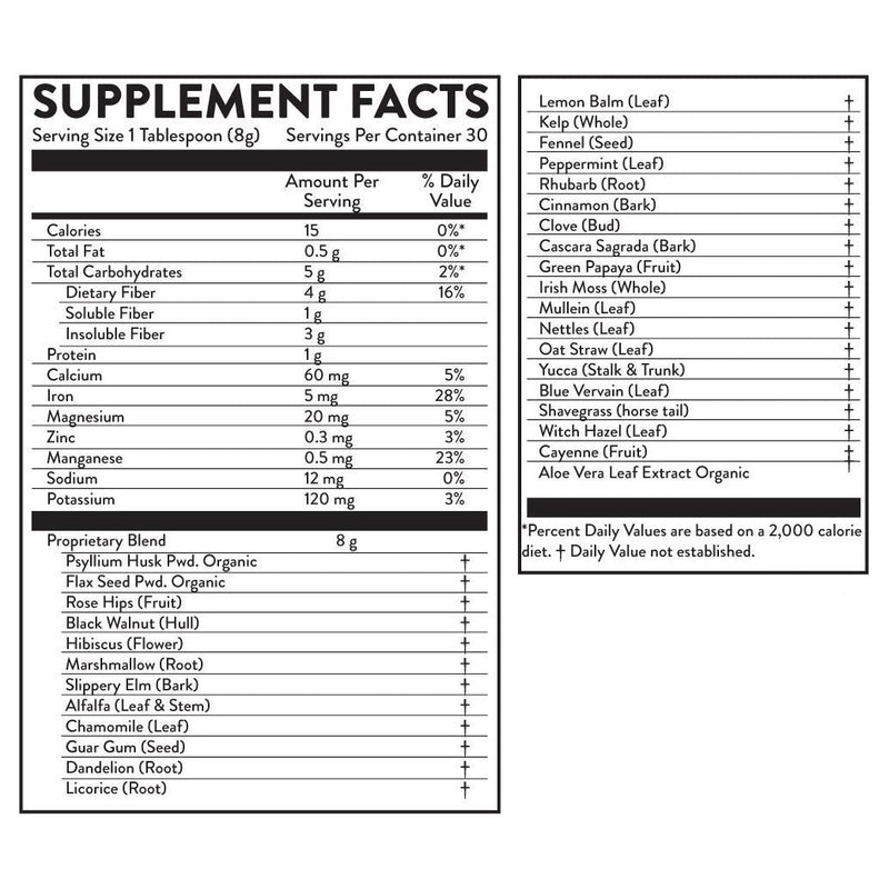 Hallelujah Diet Fiber Cleanse Powder - Natural Colon Cleanse - (Original, 8 oz) Fiber and Detox