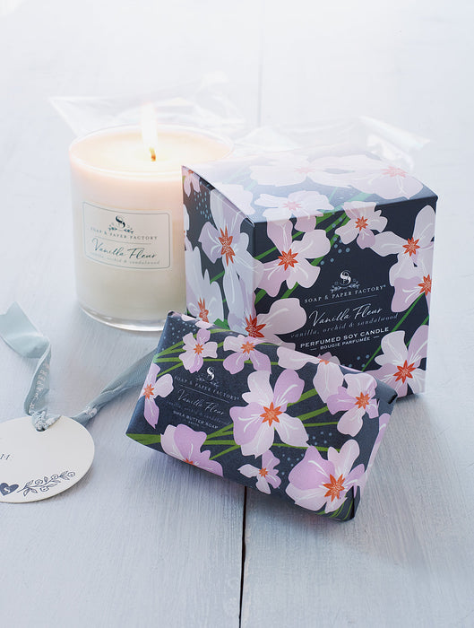 Vanilla Fleur Single-Wick Candle & Soap Gift Set