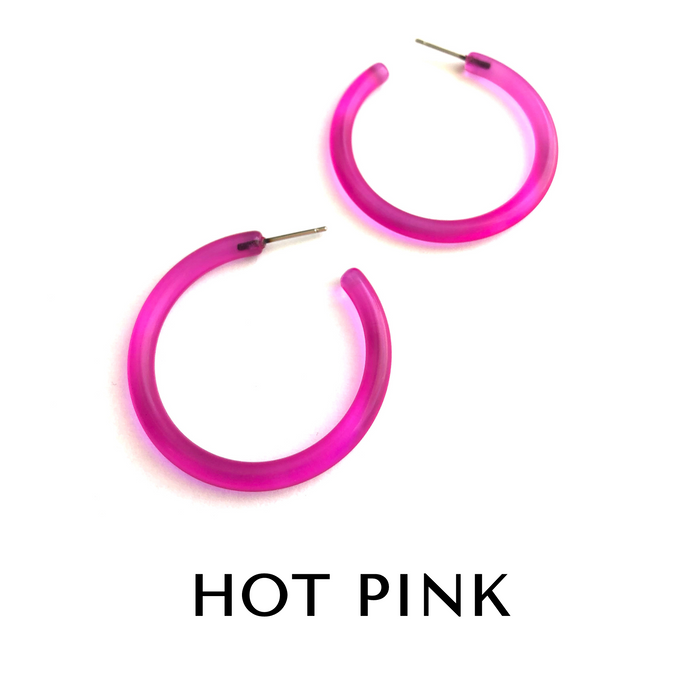 Jelly Tube Hoop Earrings - Large 1.5"