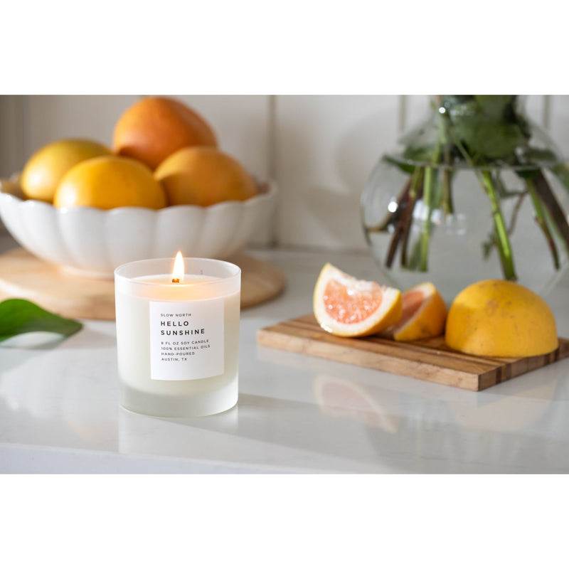 Slow North Hello Sunshine - Signature Candle (Grapefruit + Geranium + Lime) Frosted Candles