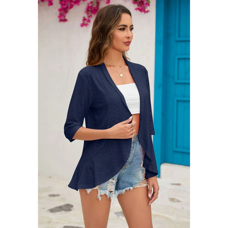 Half Sleeve Open Front Cardigan