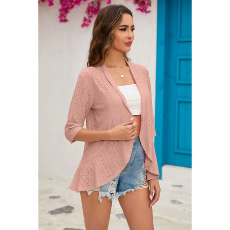 Half Sleeve Open Front Cardigan