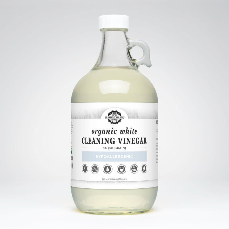 Rustic Strength Organic White Cleaning Vinegar | 5% (50 grain) Multi-Purpose Cleaner