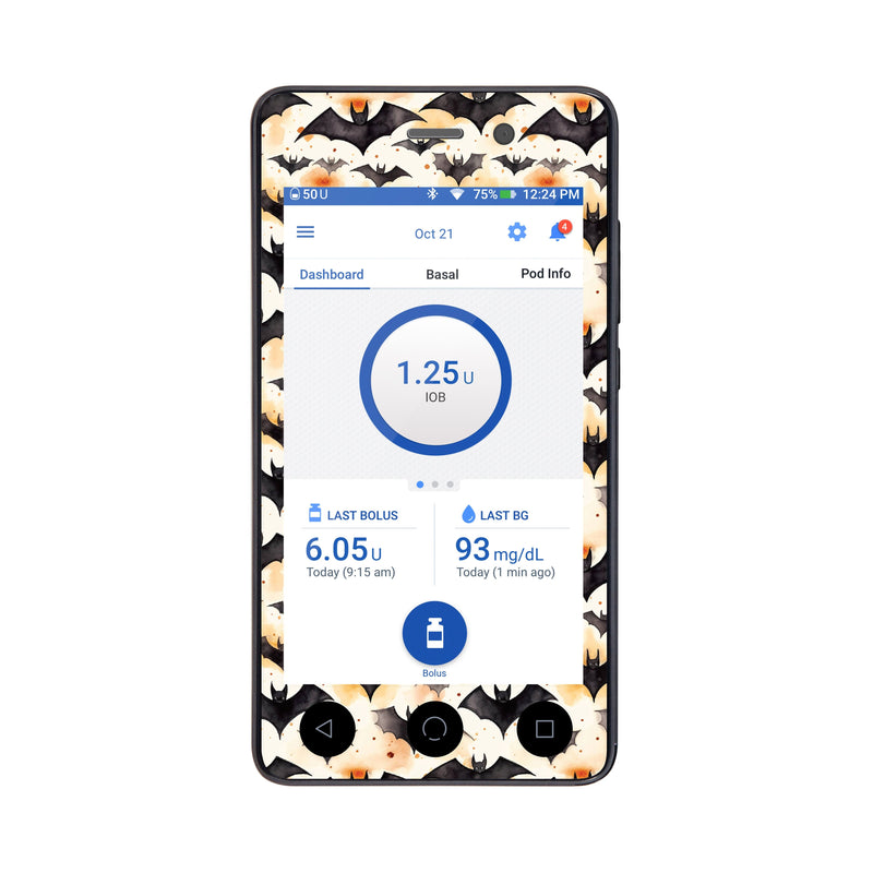 Peelz Halloween Bats Sticker for Omnipod DASH® PDM – Pump Peelz Peelz/Stickers
