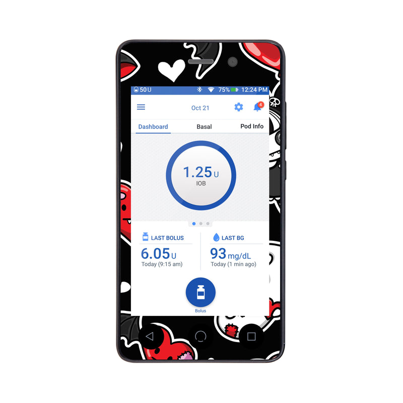 Peelz Halloween Valentine Sticker for Omnipod DASH® PDM – Pump Peelz Peelz/Stickers