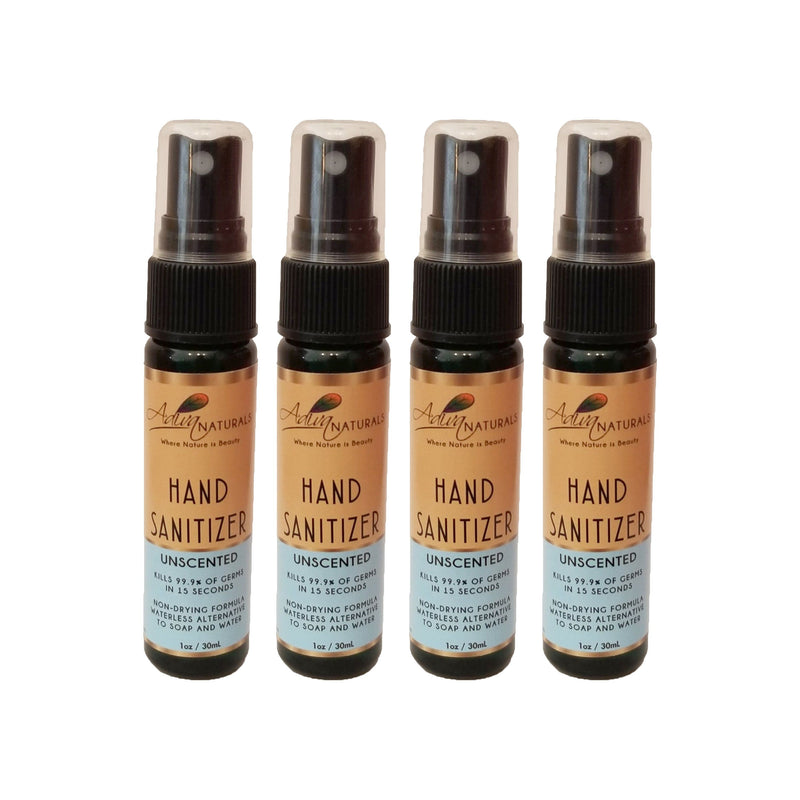 Adiva Naturals Hand Sanitizer (4 Pack) 1oz Cleanser
